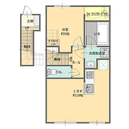 グランリーファ高林西 2階1LDKの間取り