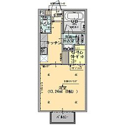 ロキシー 1Kの間取図画像