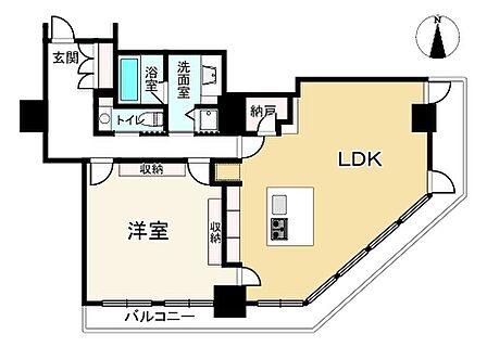 1LDK 間取り
