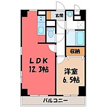 栃木県宇都宮市今泉町（賃貸マンション1LDK・5階・45.83㎡） その2