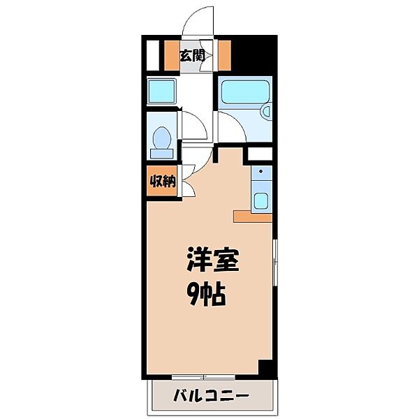 栃木県宇都宮市星が丘2丁目(賃貸マンション1R・7階・24.36㎡)の写真 その2