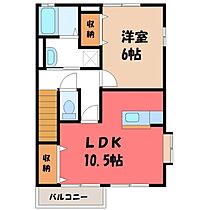 栃木県宇都宮市中戸祭町（賃貸アパート1LDK・2階・50.82㎡） その2