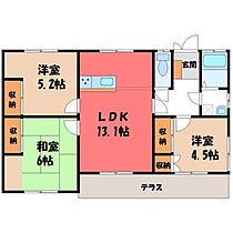 栃木県下野市石橋（賃貸一戸建3LDK・1階・67.53㎡） その2