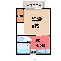 栃木県小山市若木町1丁目（賃貸アパート1DK・1階・24.84㎡） その2