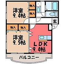 栃木県塩谷郡高根沢町大字宝積寺（賃貸マンション2LDK・3階・58.90㎡） その2