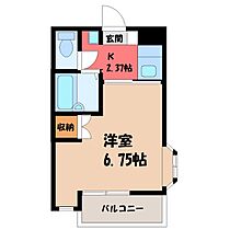 栃木県宇都宮市御幸ケ原町（賃貸アパート1K・2階・24.30㎡） その2