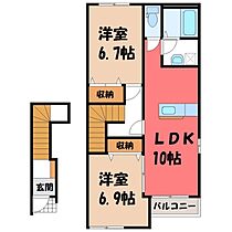 茨城県筑西市下川島（賃貸アパート2LDK・2階・59.85㎡） その2