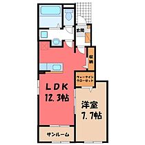 栃木県栃木市大平町富田（賃貸アパート1LDK・1階・50.14㎡） その2