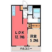 栃木県宇都宮市星が丘2丁目（賃貸マンション1LDK・1階・41.04㎡） その2