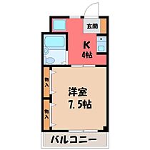 栃木県小山市花垣町2丁目（賃貸マンション1K・3階・25.47㎡） その2