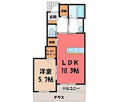 栃木県小山市大字間々田（賃貸アパート1LDK・1階・43.20㎡） その2