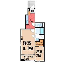 栃木県宇都宮市雀の宮2丁目（賃貸アパート2K・1階・36.96㎡） その2