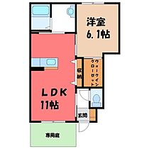 栃木県宇都宮市インターパーク1丁目（賃貸アパート1LDK・1階・42.50㎡） その2