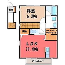 栃木県宇都宮市鶴田町（賃貸アパート1LDK・2階・52.76㎡） その2