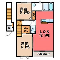 栃木県宇都宮市インターパーク3丁目（賃貸アパート2LDK・2階・61.60㎡） その2