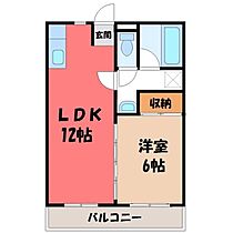 栃木県宇都宮市若松原1丁目（賃貸マンション1LDK・1階・38.88㎡） その2