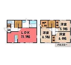 栃木県宇都宮市簗瀬町（賃貸一戸建3LDK・1階・85.50㎡） その2