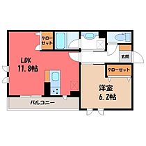 栃木県宇都宮市今泉3丁目（賃貸アパート1LDK・2階・43.26㎡） その2