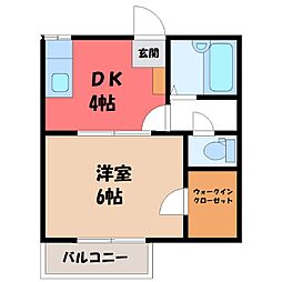 ステーションハウス C 1階1DKの間取り
