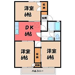 ベルメゾンB 3DKの間取図画像