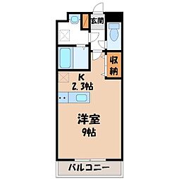 ルーナシティ 1Kの間取図画像