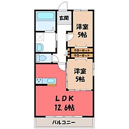 Herencia（エレンシア） 2階2LDKの間取り