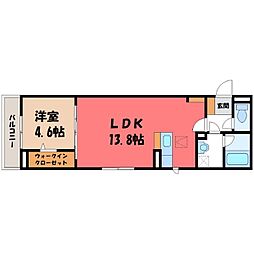 Front of Koganei Station 1階1LDKの間取り