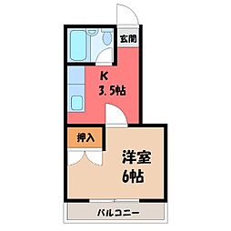 グリーンヒルM 1Kの間取図画像