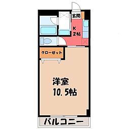 エルハイツ川田 1Kの間取図画像