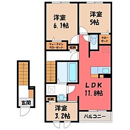 東武宇都宮線 東武宇都宮駅 バス15分 山崎街道入口下車 徒歩8分 2階/-