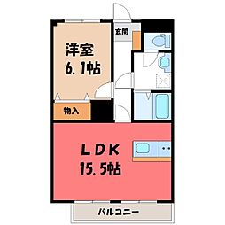 ベリエ京町 1LDKの間取図画像