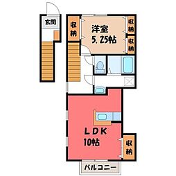 フラッツァドゥーズC 1LDKの間取図画像