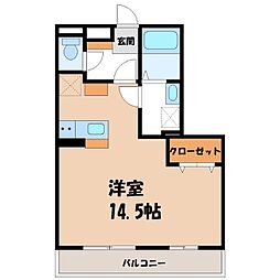BizSTAYUTSUNOMIYA ワンルームの間取図画像