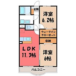 エテルノ・グランデ壱番館 2LDKの間取図画像