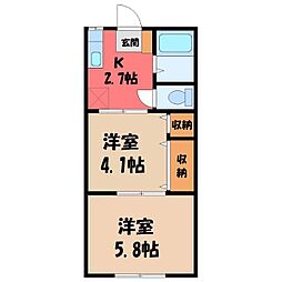 プランドール御幸 2Kの間取図画像