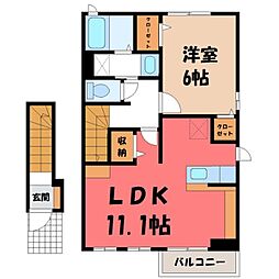 ポテトハイムC 1LDKの間取図画像