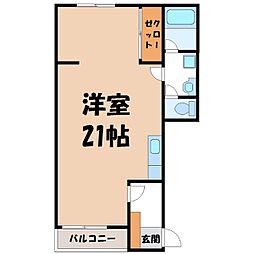 ラ・フォンテーヌ ワンルームの間取図画像
