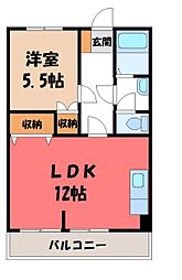 コーポ青柳 1LDKの間取図画像