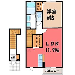 サウスパーク2 1LDKの間取図画像