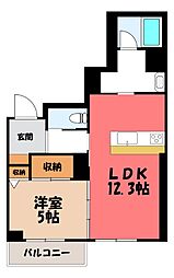 リヴェール 今泉 1LDKの間取図画像