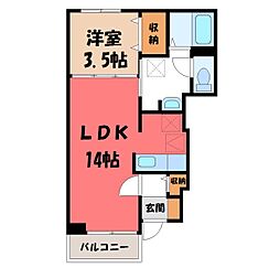 サンモールジュジュ 1SLDKの間取図画像