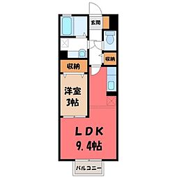 ウィル・インターパーク 1LDKの間取図画像