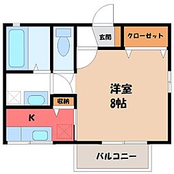ディアス・マスブチA 1Kの間取図画像