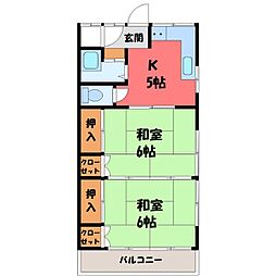 寿荘 2Kの間取図画像