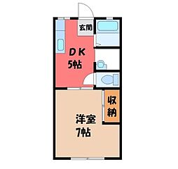 サムハイツA 1DKの間取図画像