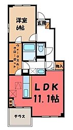 ビオーラ松山A 1LDKの間取図画像