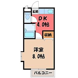 サンガーデンイママンA 1DKの間取図画像