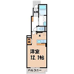 エレガンス・ブライト ワンルームの間取図画像