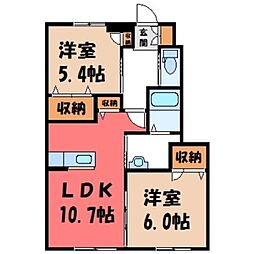 イールドロワ 2LDKの間取図画像