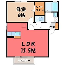 ピアアベニューC 1LDKの間取図画像